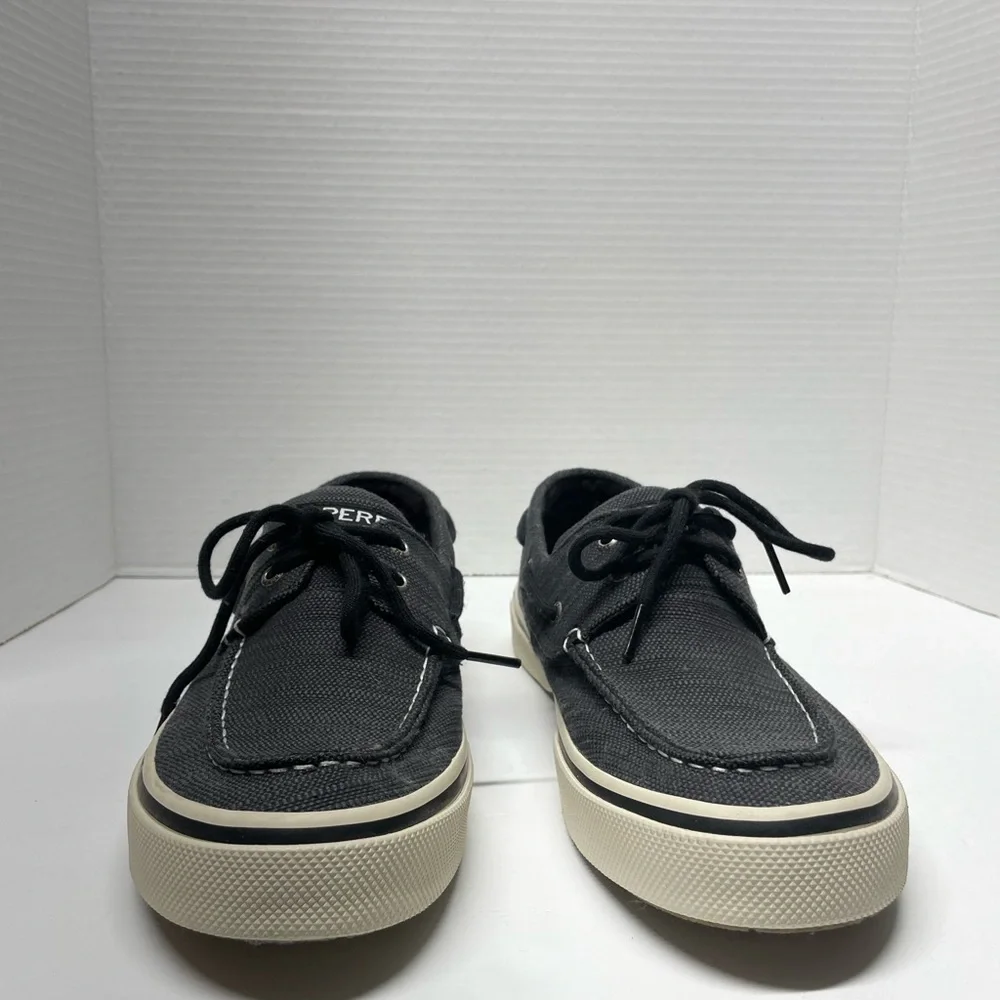 Sperry Charcoal Gray Two-Eye Boat Shoes with Cream Sole